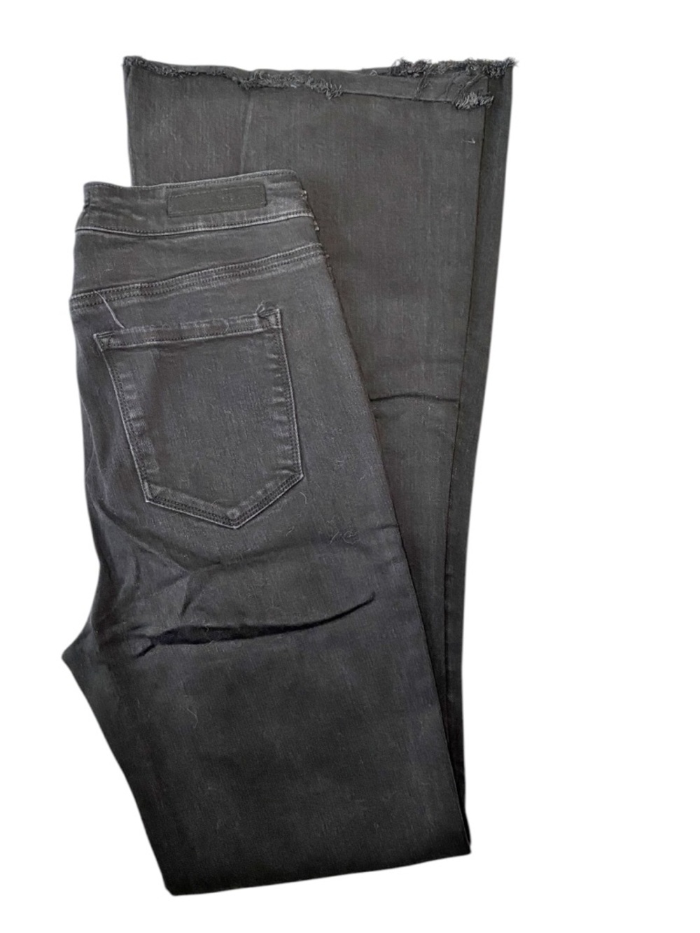 Cello Los Angeles Black Frayed Raw Hem Flare Jeans - Picture 3 of 13